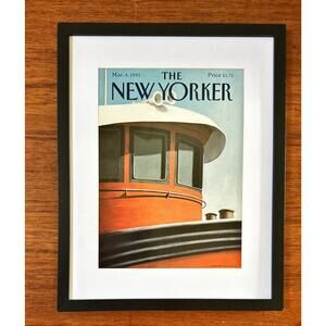 Framed 1991 The New Yorker March 4 Gretchen Dow Simpson Tug Boat